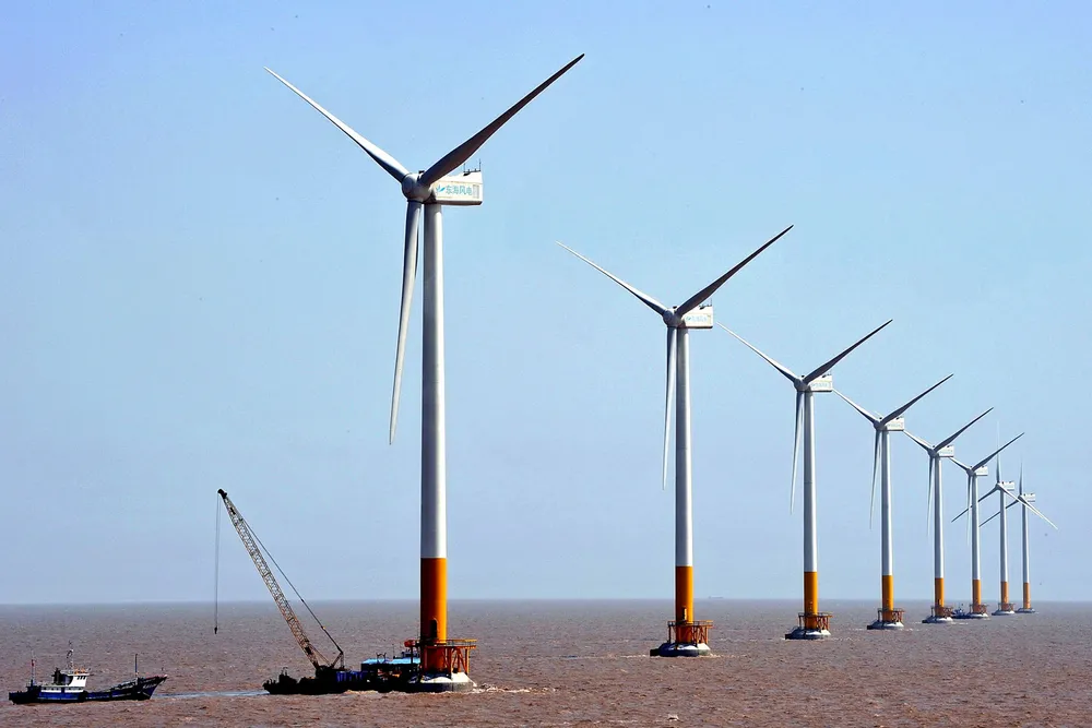 Wind boom: an offshore wind farm in China