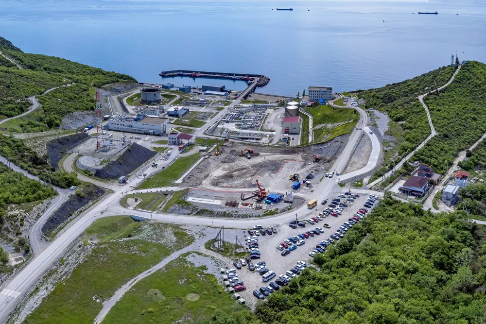 Onshore facilities at Caspian Pipeline Consortium's oil export terminal in Yuzhnaya Ozereyevka on the Black Sea.