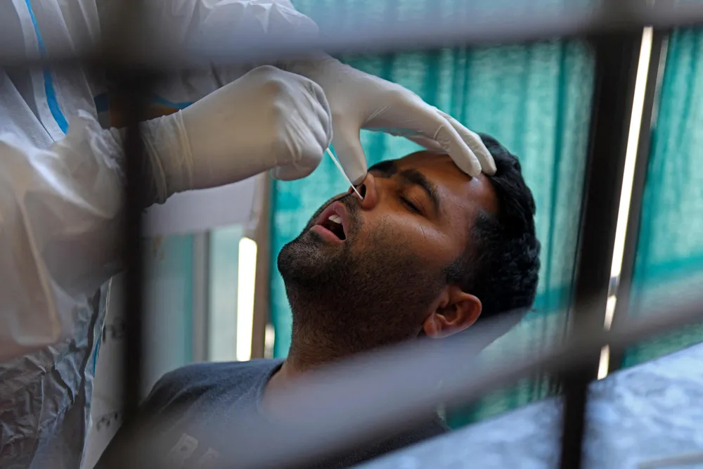 Rise in cases: a record rise in Covid-19 infections in India has reignited concern for oil demand