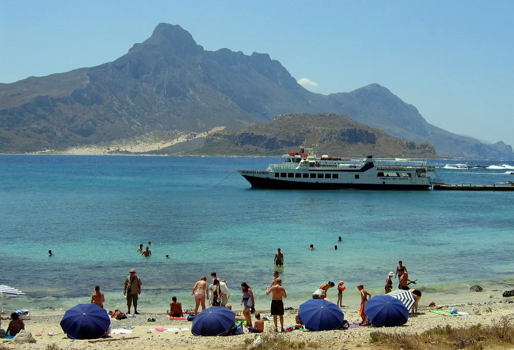 Reiselivsaktørene merket umiddelbar pågang etter torsdagens oppmykning av reiserestriksjonene. Bildet er fra øya Gramvousa utenfor Kreta i Hellas.