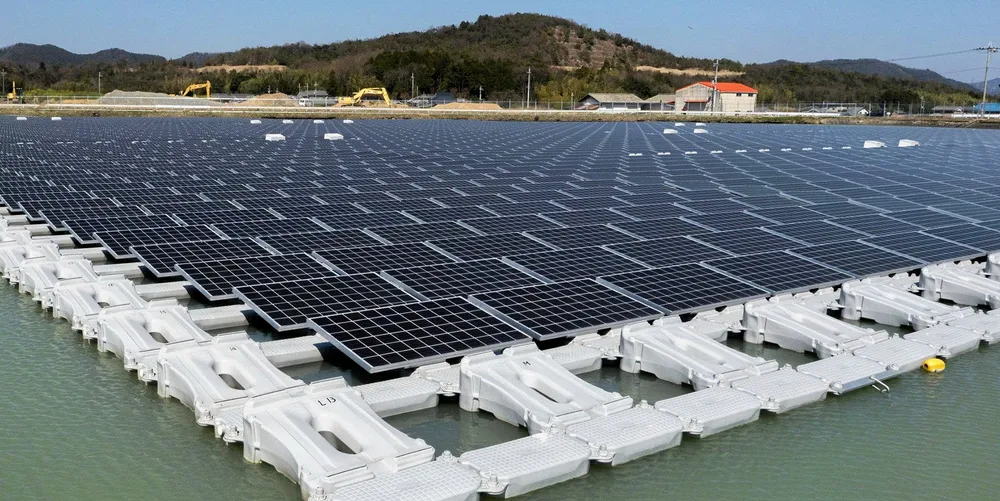 Floating solar array