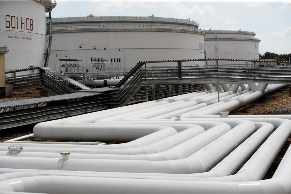 Oil supply: Storage tanks are seen at the Mero tank farm which moves oil arriving through the Druzhba oil pipeline into the Czech Republic.