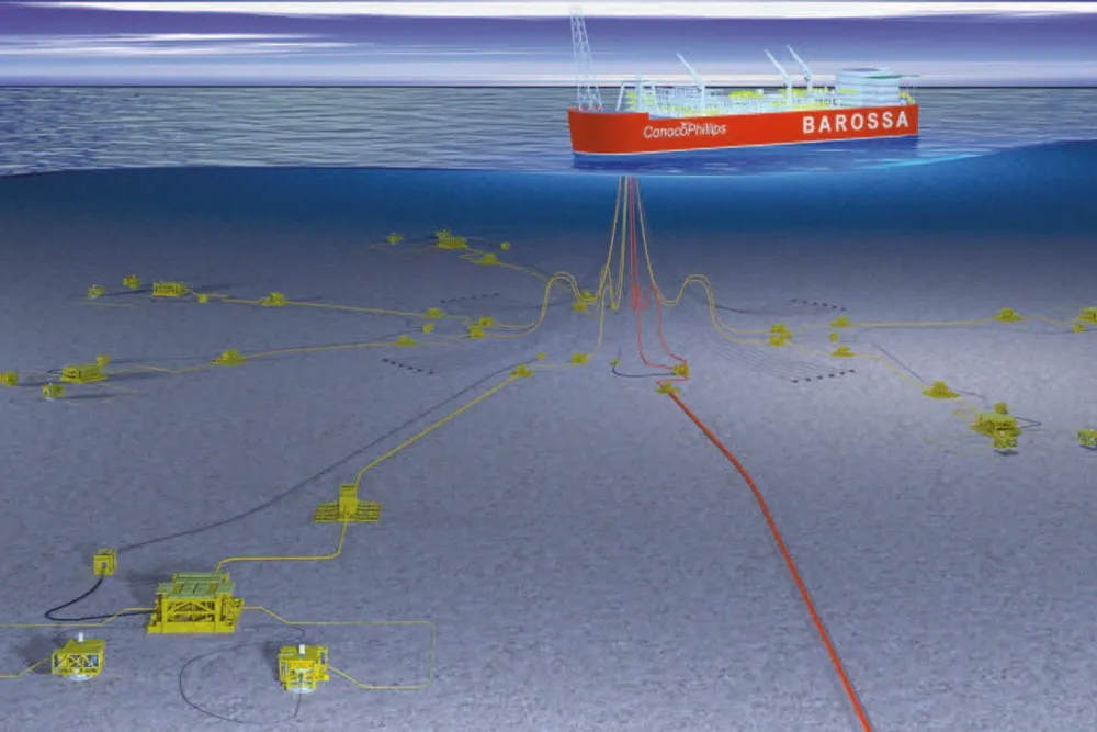 Conceptual: the Barossa project off Northern Australia