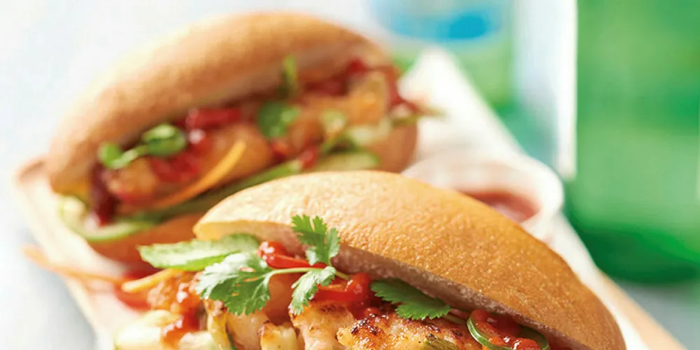 Tampa Maid shrimp burger.