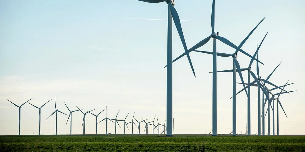 South Plaines wind farm in Texas, USA, with Vestas turbines.