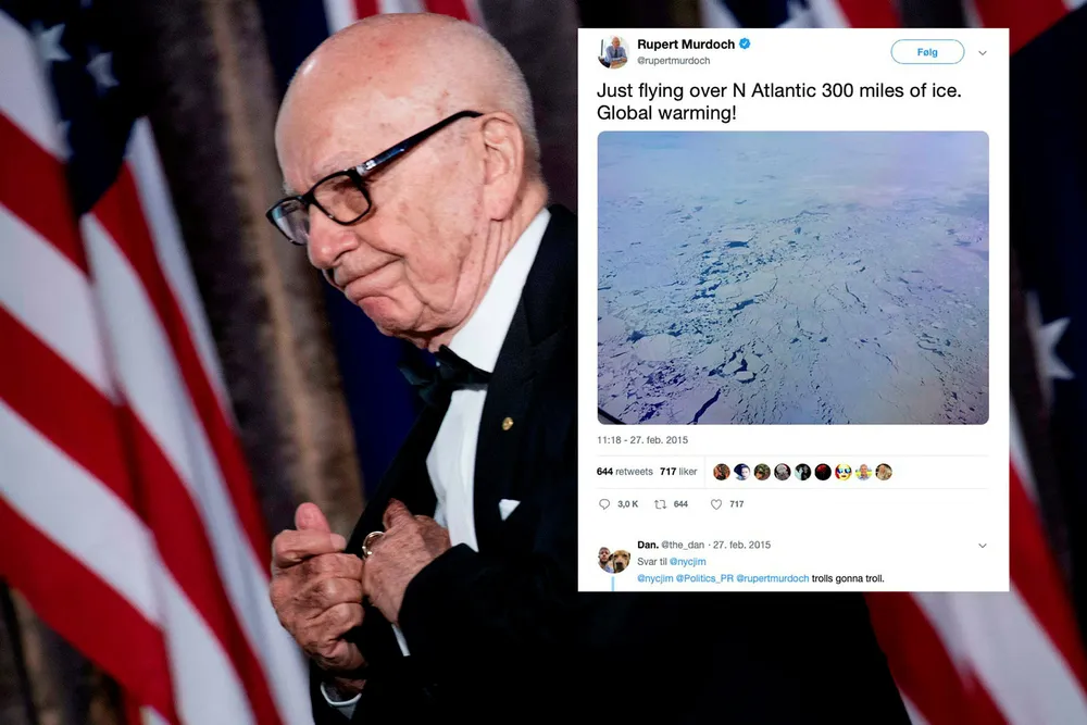 Mediene Rupert Murdoch kontrollerer, sprer klimafornektelse på flere kontinenter.