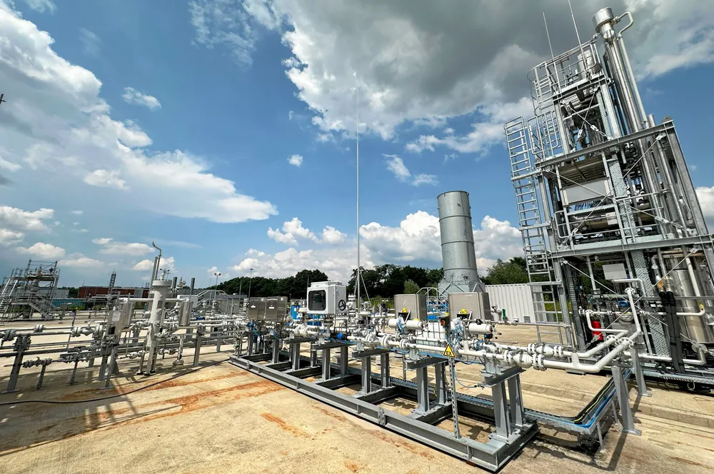 The above-ground facilities at the Rüdersdorf hydrogen storage site.