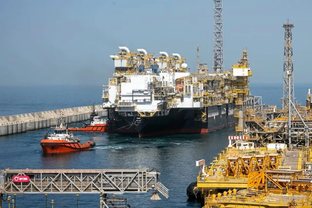 Golar LNG's Gimi FLNG vessel at the hub of BP's Greater Tortue Ahmeyim project on the maritime boundary of Senegal and Mauritania.