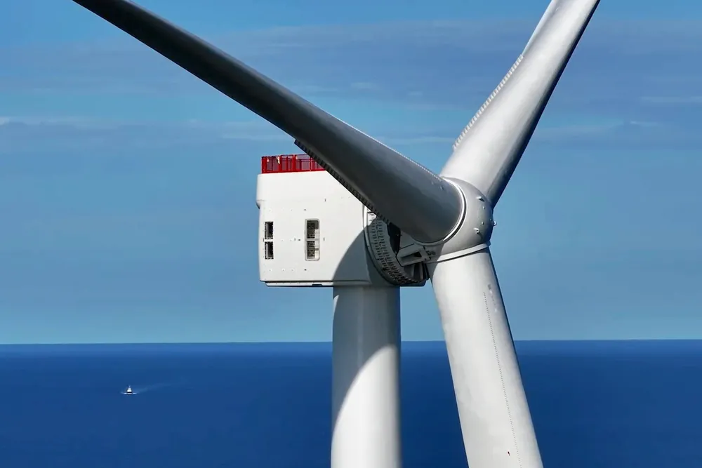 A GE Vernova Haliade-X wind turbine at Vineyard Wind.
