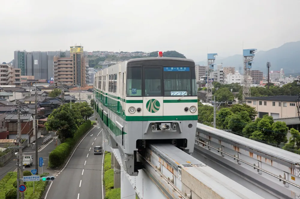 The monorail train in Kitakyushu, southern Japan.