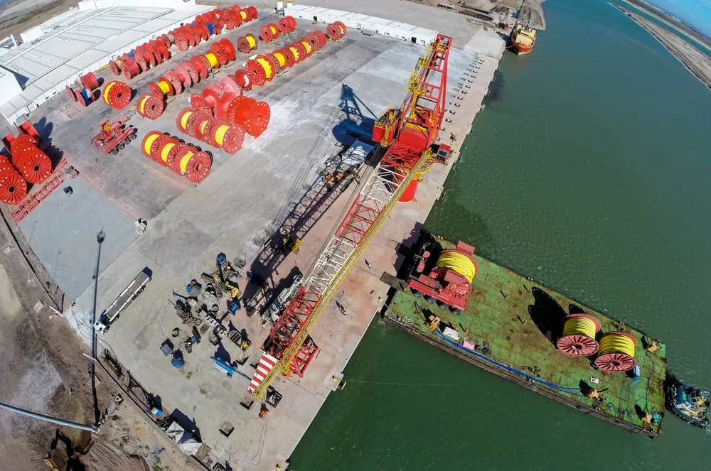Aerial view of NOV Flexibles plant in the Acu Port in Rio de Janeiro state.
