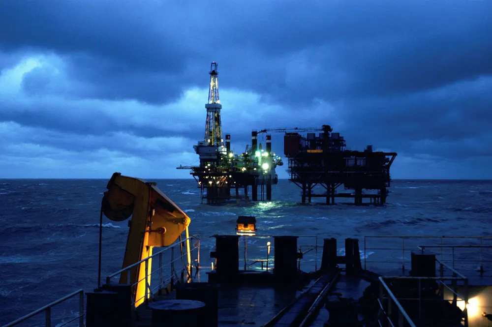 Earlier operations: China National Offshore Oil Corporation's platforms are seen in Liaodong Bay