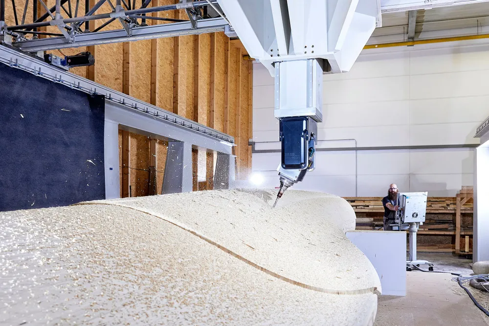 Voodin uses CNC milling machines to make turbine blades instead of moulds, which Siekmann says shows wooden blades are not just a "product innovation, but also a process innovation."