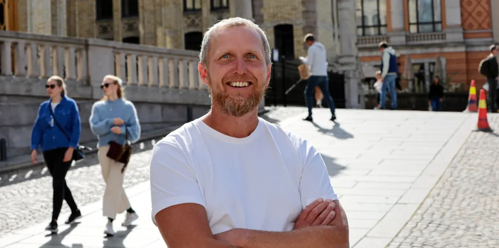 Motvind arrangerte demonstrasjon mot vindkraft foran Stortinget lørdag 4. september. Vindkraft.
