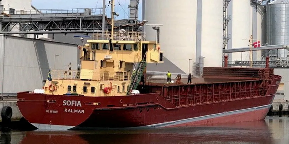 The Sofia was en route from Poland to southern Sweden when fire broke out.