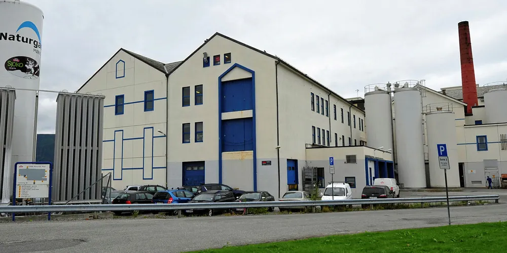 Industridamp: Naturgass er skiftet ut med fjernvarme som kilde for industridamp på 180 grader ved Tines meieri i Ålesund.
