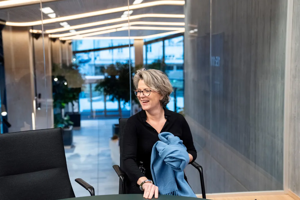 Benedicte Schilbred Fasmer, påtroppende sjef i Sparebank 1 Sør-Norge, viser til bankenes samfunnsoppdrag for å forklare at bankenes rentemarginer øker.