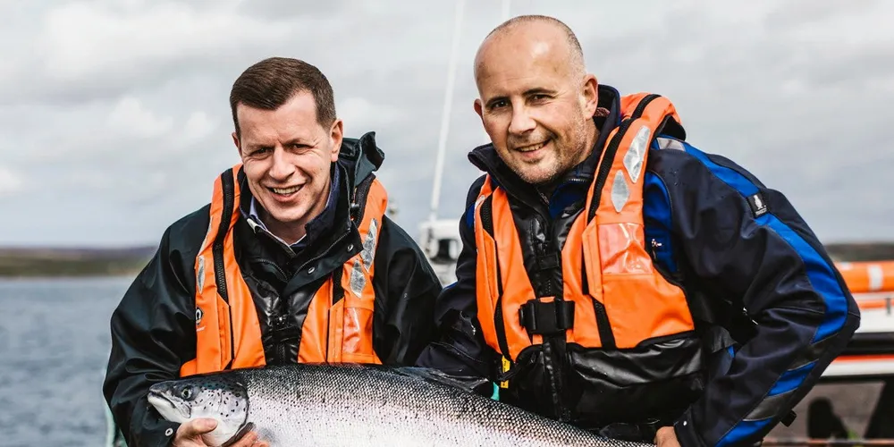 Scottish Seafarms CEO Jim Gallagher (left) with Northern Isles Regional Manager Richard Darbyshire.