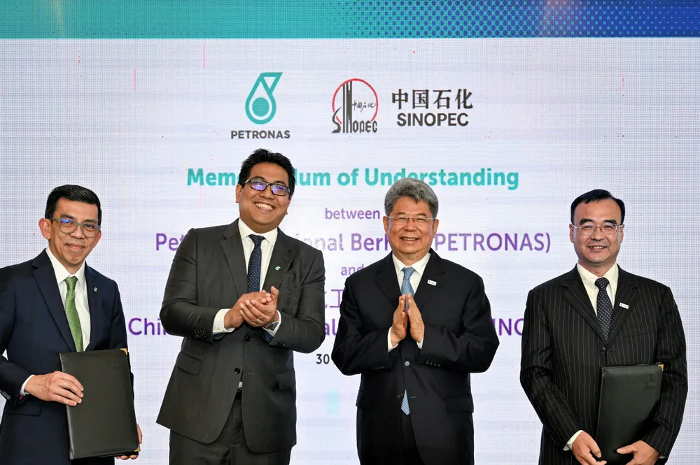 Petronas and Sinopec sign memorandum of understanding for collaboration across energy value chain.