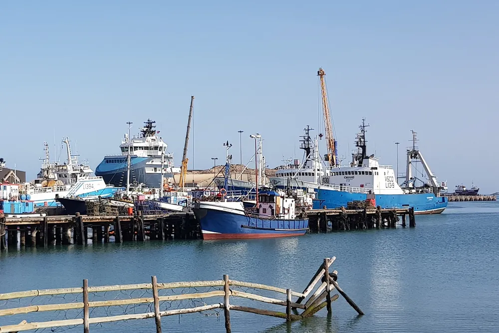 Luderitz port in Namibia was one of three bases used by Halliburton in Rhino Resources' 2025 drilling campaign.