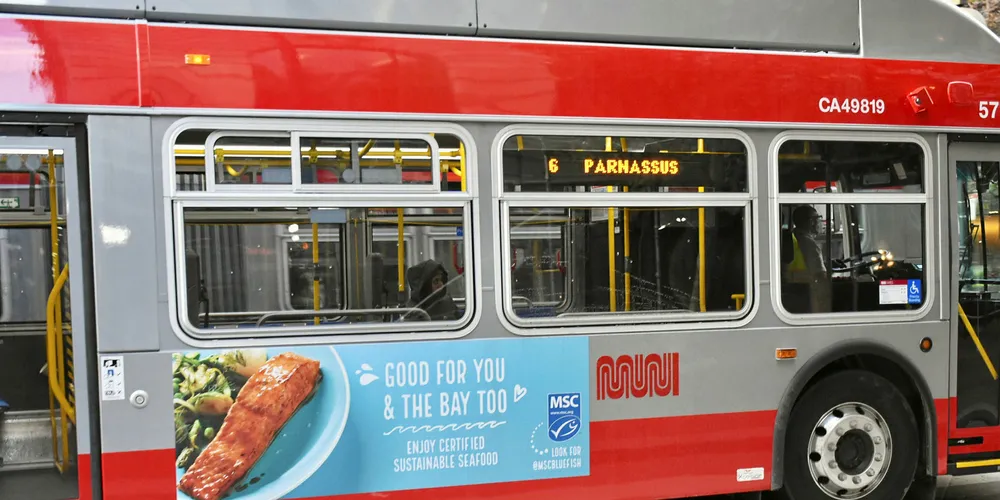 The MSC is targeting public transit users in San Francisco to spread awareness of its blue label.