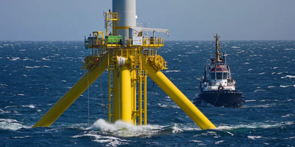 The Stiesdal TetraSpar demonstrator installed off Norway.