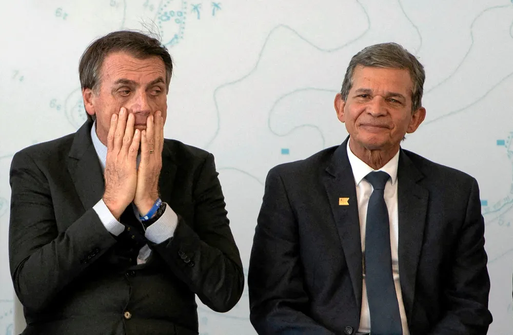 Critic: Brazilian President Jair Bolsonaro (left) and Petrobras chief executive Joaquim Silva e Luna