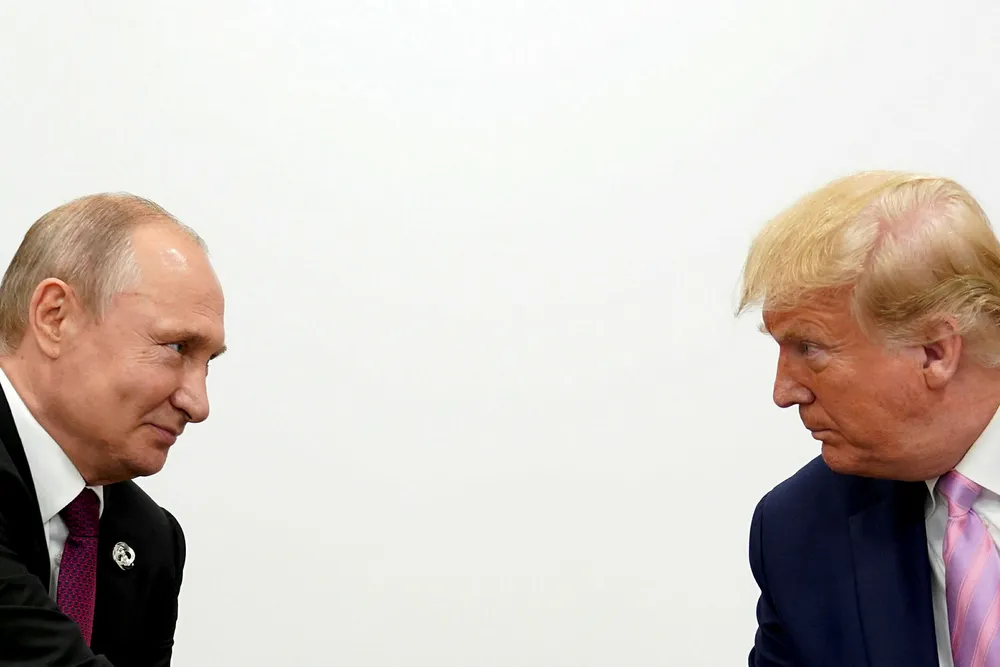 Cooperation: US President Donald Trump and Russian President Vladimir Putin agreed via phone for officials from both companies to discuss stabilising oil markets