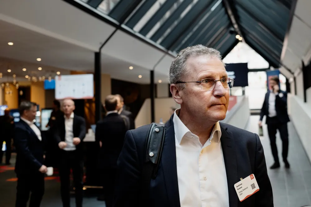 Andreas Kvame gir seg som konsernsjef i Grieg Seafood. Her fra North Atlantic Seafood Forum tidligere i år.
