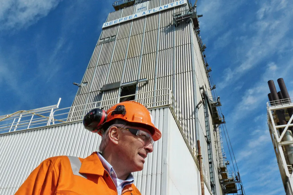 Eyeing newbuilds: Odfjell Drilling chief executive Simen Lieungh onboard the Deepsea Atlantic Photo: STEVE MARSHALL