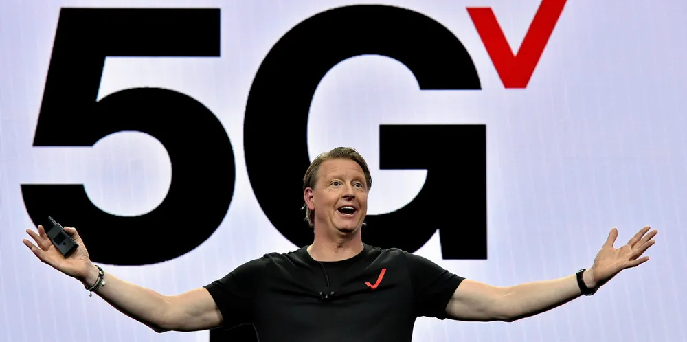 Verizon chief executive Hans Vestberg speaking at an event in Las Vegas in 2019.
