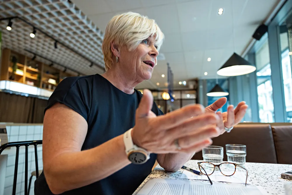 Siv Jensen (bildet) tegnet i Perspektivmeldingen i 2017 et bilde av at budsjettfesten var over, ifølge Knut Moum.