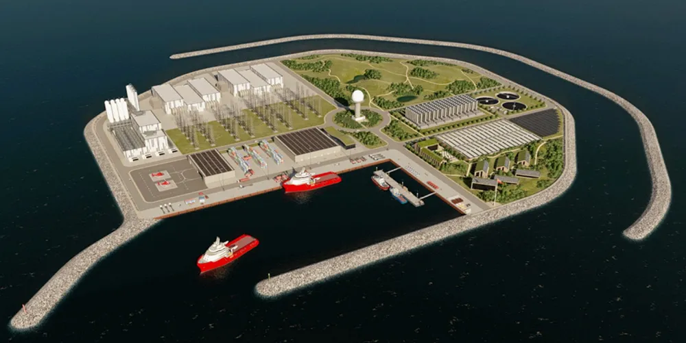 Rendering of planned energy island by VindØ consortium