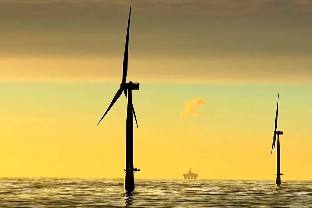 Equinor's Hywind Tampen project off Norway where floating wind turbines are meeting one-third of power demand at the Snorre-Gullfaks offshore oil complex