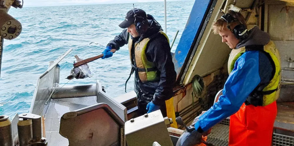 Kristoffer Aakre (t.v.) er nettopp ferdig som lærling, mens Gøran Veiset Bævre nylig startet hos O. Husby Fiskebåtrederi. Konkurransen om læreplassene på fiskebåten er beinhard.