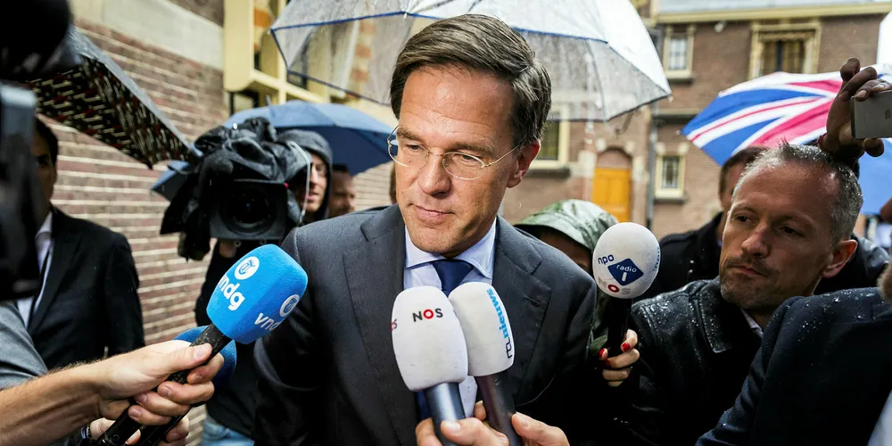 Prime Minister Mark Rutte as he arrives at the Dutch parliament for talks with coalition partners