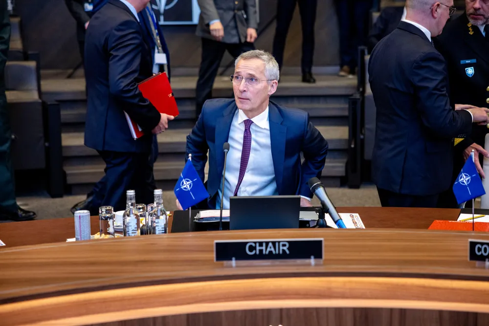 Jens Stoltenberg under et ministermøte i Nato.