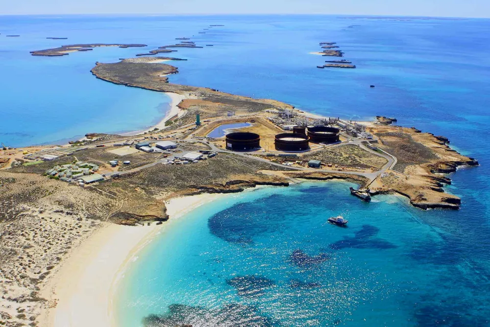 Affected: the Santos-operated Varanus Island processing facility, Western Australia.