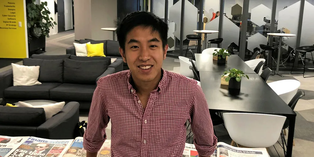 Bryton Shang, administrerende direktør i Aquabyte på Marineholmen i Bergen, der det norske kontoret til selskapet er.