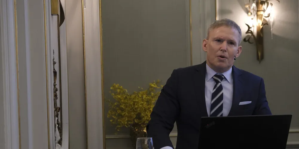 Ivan Vindheim i Mowi presenterte årsresultatet onsdag morgen.