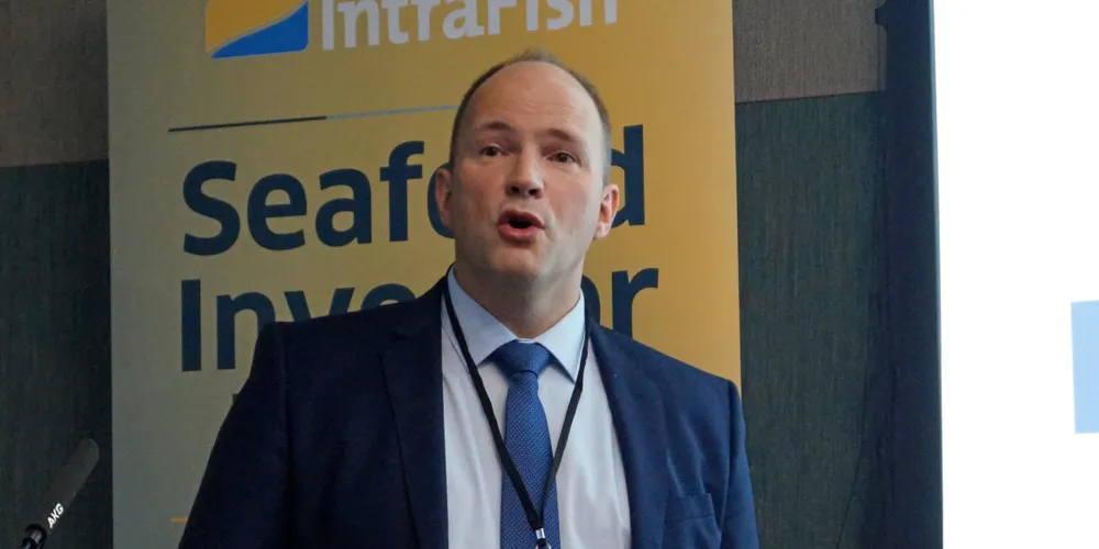 Bakkfrost CFO Hogni Dahl Jakobsen. The Faroese parliament passed a law dramatically lifting the top tax rate paid by salmon farmers.