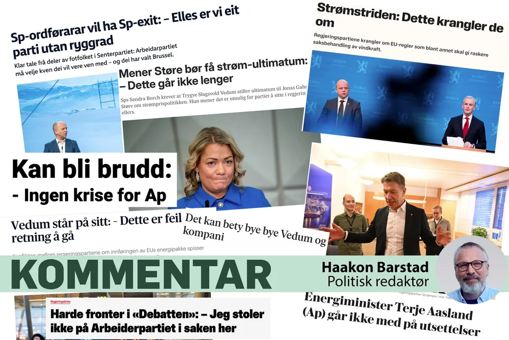 Regjeringskrisen dekkes i alle kanaler minutt for minutt. Man kan få inntrykk av at den handler om strøm, men det gjør den ikke.