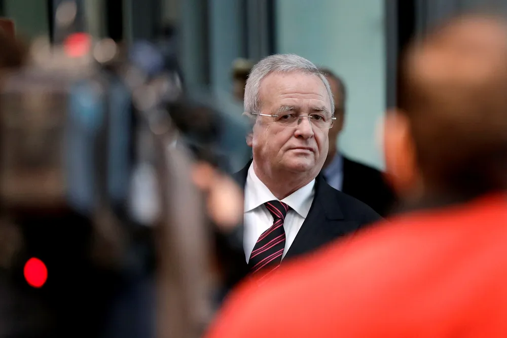 Martin Winterkorn, tidligere toppsjef i VW. Her ankommer han en høring i den tyske Forbundsdagen i Berlin.