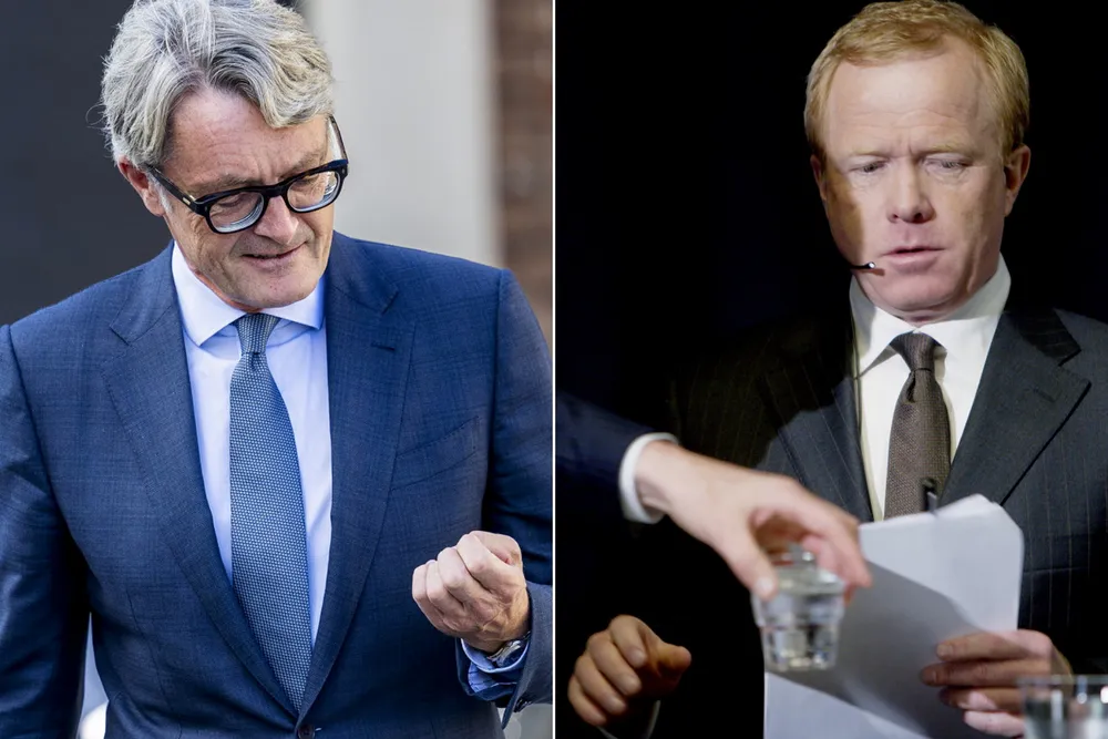 Bengt Rem (til høyre), toppsjef i Kistefos, mener det er liten fremdrift i forhandlingene med Øyvind Eriksen (til venstre) og styreleder Harald Espedal i Solstad Offshore om en løsning på konflikten mellom dem.