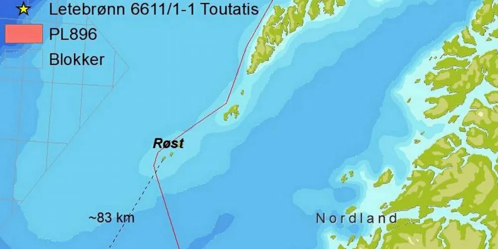 PRØVEBORING: Selskapet Wintershall Dea har fått tillatelse til å prøvebore etter olje. Letebrønnen ligger 54 kilometer fra Træna og 83 kilometer fra Røst.Foto: Bellona