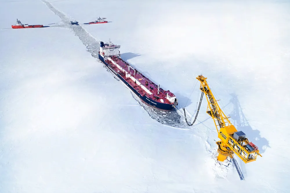 Arctic experience: marine loading terminal in the Russian Arctic that exports oil year round from the Novoport field, brought online by country's oil producer Gazprom Neft in 2016