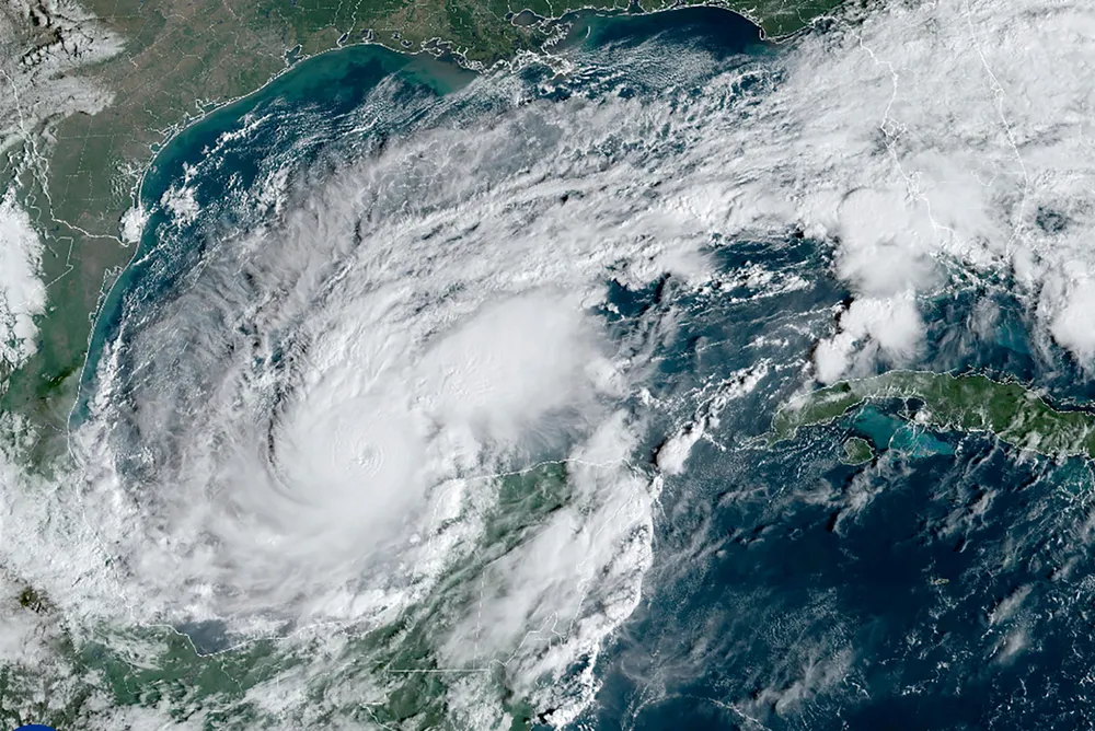 This satellite image provided by the National Oceanic and Atmospheric Administration on Monday, 7 October 2024, shows Hurricane Milton.