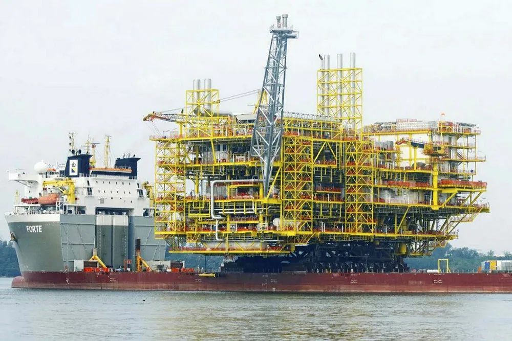 On its way: the Bokor phase three central processing platform leaves MMHE in August 2020