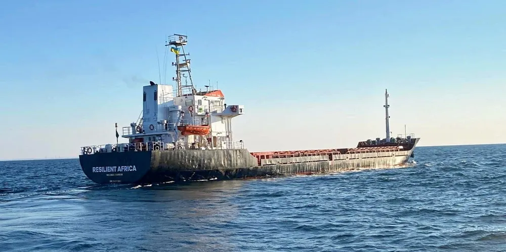 The 3,300-dwt cargo ship Resilient Africa (built 2001) is involved in the Ukraine grain trade.