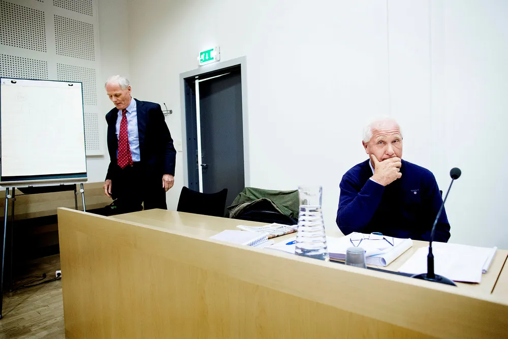 Lagmannsretten slår fast at skipsreder Atle Bergshaven (til venstre) må betale nær en kvart milliard for aksjene broren Herman eier i familierederiet Bergshav Holding i Grimstad. Dette bildet er fra 2014. Foto: Sondre Steen Holvik